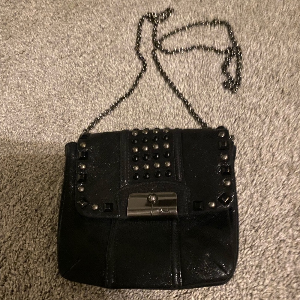Coach Black Glitter Studded Crossbody Bsg